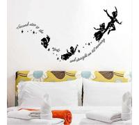 (As show, One size) Peter Pan Characters Wall Decals Quotes Inspirational Words Removable Wall Sticker, Children Kids Baby Home Room Nursery Diy Decorative Adhesive Art W