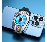(As show, One size) Phone Cooler, Mobile Phone Heatsink For Gaming, Adjustable Solid State Fast Cooling Fan For Smartphones, Second Speed(silver Plating)