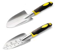 (As show, One size) Pieces Heavy Duty Cast Aluminum with Soft Rubber Grip Garden Tools Garden Trowel Hand Shovel Small Hand Tools for Weeding Transplanting Digging