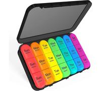 (As show, One size) Pill Organizer 3 Times a Day - Weekly Pill Organizer 3 Times a Day - Large Pill Box 7 Day Medicine Organizer Pill Case, Pill Box Organizer Container,