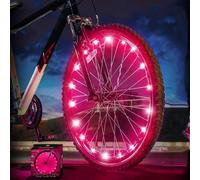 (As show, One size) Pink Bike Wheel Light, Two modes are always on + flashingMTB LED Spoke Light, Bike Light Wire Hot Wheels Filament length 2M (1 Tire Pack)