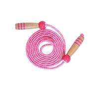 (As show, One size) Pink Cotton Jump Rope for Kids, Adjustable Skipping Rope with Wooden Handle, for Fun Activity, Exercise