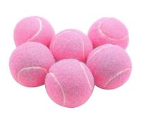 (As show, One size) Pink Tennis Balls 6pcs Pack - Wear-resistant Elastic Training Balls 66mm - Ladies Beginners Practice Tennis Balls