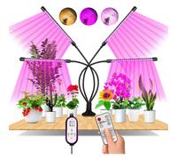(As show, One size) Plant Light,80 LEDs 360 Grow Light Horticultural Lighting with, 4 Head Plant Light Full Spectrum Grow Light with AUTO Timing - ON/OFF 4H/8H/12H [Energ