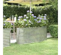 (As show, One size) Planter Powder Coated Steel 152x40x68 cm Silver