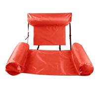 (As show, One size) Pool Float Inflatable Water Hammock, Foldable Backrest Inflatable Floating Bed, Drifter Swimming Pool Beach Float,Red