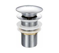 (As show, One size) Pop-up Sink Drain without Overflow in Chromed Brass G 1-1/4, Equipped with an Easy Push-Button Opening and Closing System.