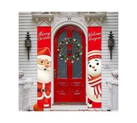 (As show, One size) Porch Decorations Door Banner Outdoor Decor Set Front Door Merry Christmas Sign for Town Country Farmhouse Wall Hanging Outdoors