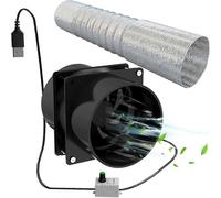 (As show, One size) Portable Extractor Fan with 10ft Duct Hose USB Adjustable DIY Fume Extractor Powerful 5V 2A Brushless Motor Exhaust Fan