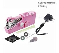 (As show, One size) Portable Mini Hand Sewing Machine Household Cordless Electric Stitch Needlework Set Quick Repair Clothes Stitchin Handwork Tools