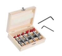 (As show, One size) Positioning Hole Saw Kit Adjustable 15-35mm Hinge Hole Opener Woodworking Carbide Drill Bits Set