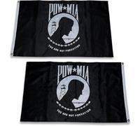 (As show, One size) Pow Mia Flag Embroidered 3x5 Outdoor - Heavy Duty Double Sided You are Not Forgotten War Flags 300D Nylon Military Made in USA Pow Flags for Outside
