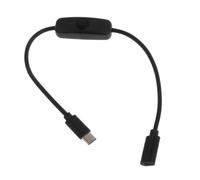 (As show, One size) Power Switch Cable with ON/Off Button Switch for 4B Power Supply Type-C Male Female Extension Power Cord