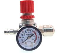 (As show, One size) Pressure Regulator Gauge, 1/4in Pressure Regulating Valve with Male/Female Connector Adjustable Pressure Valve for Air Compressor