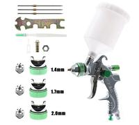 (As show, One size) Professional High Pressure Spray Gun Air Spray Gun Kit Gravity Feed HVLP 600CC Pneumatic Paint Spray Gun 1.4MM/1.7MM/2.0MM 3 Size Nozzles