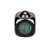 (As show, One size) Projection Clock, Ceiling Projection Alarm Clock Digital Clock with Indoor Temperature Time Display, Functional Lazy Alarm Clock for Creative Bedroom