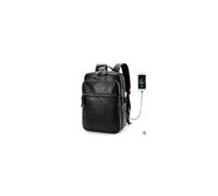 (As show, One size) PU Men Backpack Large PU Leather School Backpack Bag For Students Backpack Men Daypack mochilas male shoulder Bags for teenagers