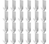 (As show, One size) PWHJ 24pc Adhesive Hook Stainless Steel Hook