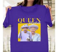 (As show, One size) Queen Elizabeth II T-Shirt Short Sleeve, Commemorating the Queen of England, Remembrance T-shirt Queen Elizabeth II clothing, Elizabeth II Memorial Co