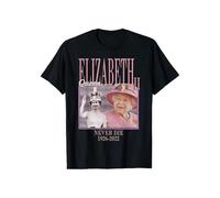 (As show, One size) Queen Elizabeth II T-Shirt Short Sleeve, Commemorating the Queen of England, Remembrance T-shirt Queen Elizabeth II clothing, Elizabeth II Memorial Co