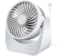 (As show, One size) Quiet USB Fan, Mini Desktop Fan 3 Speeds, 360 Rotation Small Powerful Portable Table Fan for Bedroom Car Camping Outdoor