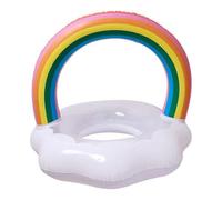 (As show, One size) Rainbow Inflatable Pool Ring Floating Swimming Ring for Swimming Pool for Adults