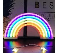 (As show, One size) Rainbow Night Light for Kids Christmas Gift LED Rainbow Neon Signs Lamp for Wall Decor, Bedroom Decor, Home Accessories, Party, Holiday Decor