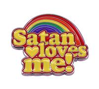 (As show, One size) Rainbow Satan Enamel Pin Satan Loves-Me Brooch Badge Unique Gift Creative-Lapel Pin for Hat Canva Bag Ornament