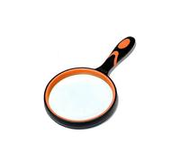 (As show, One size) Reading magnifier 100mm portable large magnifier 10x, with antiskid soft rubber handle, 100mm in diameter, for reading books, for reading newspaper cr