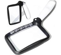 (As show, One size) Rectangular Reading Magnifier with 5 LED Lights, 2 Intensity Modes and 2x Magnification for Elderly or Poor Eyesight,Reading Inspection Hobby Craft Wa