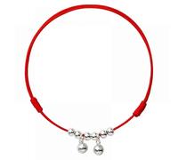 (As show, One size) Red Rope Palace Bell Anklet Bracelet Foot Chain For Women Ethnic Style