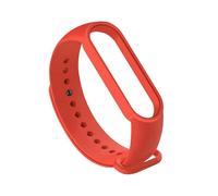 (As show, One size) (Red)Silicone Replacement Wristband Compatible with Xiaomi Mi Band 6 5 Amazfit Band 5 Black Soft Strap Anti-Lost Band Replacement