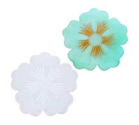 (As show, One size) Resin Coaster Mold Silicone Coaster Molds Flower Shape Soft Resin Casting Mold Set for DIY Craft Cup Mats, Serving Plate, Table Wine Tray, Soap Holder