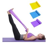(As show, One size) Resistance belt set, [one set of 3] 1.5 m/4.9 ft skin friendly exercise yoga belt with three resistance levels, female/male exercise resistance belt,