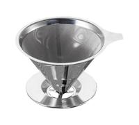 (As show, One size) Reusable Stainless Steel Pour Over Coffee Filter Cone Dripper With Cup Stand
