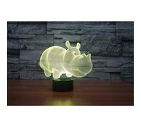 (As show, One size) Rhinoceros Baby 3D Touch Optical ILLusion Night Light Stunning Visual Three-Dimensional Effect 7 Colors Changing Table Desk Deco Lamp Bedroom Children