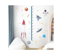 (As show, One size) Rocket Wall Stickers Planets Height Measure Chart Wall Sticker Space Wall Decoration Baby Boy Bedroom Living Room