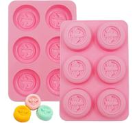 (As show, One size) Round Honeybee Silicone Molds for Homemade Soaps, Lotion Bar, Jello, Bath Bomb, Beeswax, Resin, Chocolate and Dessert (Pink)
