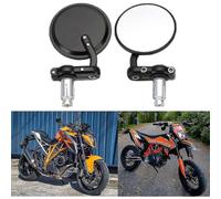 (As show, One size) Round Motorcycle Handlebar End Mirrors 7/8" 22mm, Motorbike Mirror For Street Sport Bikes Cruiser-hy