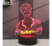 (As show, One size) Ryomen Sukuna Neon Sing 3D Illusion Jujutsu Kaisen LED Anime Lamp