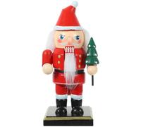 (As show, One size) Santa Claus Nutcracker Cute Wooden Nutcracker Figure Christmas Wood Santa Puppet Ornament