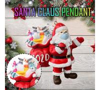 (As show, One size) Santa Claus Wearing A Face Mask Christmas Decoration Pendants Ornaments for Christmas Tree Hang Toys New year decor Kid Gift