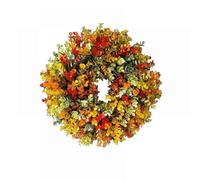 (As show, One size) SAYTAY Artificial Wreath 18inch Eucalyptus Wreath Dead Branch Rattan Circle Festive Indoor Outdoor Window Fireplace Decoration