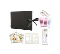 (As show, One size) Scrapbooking Photo Album with 6 Metallic Pens, 80 Pages Scrapbooking Book Handmade DIY Album, Gifts for Baby Kids Wedding Travel Festival Graduation