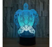 (As show, One size) Sea Turtle 3D Night Light, 7 Colors Changing Optical Illusion Smart Touch Table Desk Lamp, Perfect Gifts for Kids Home Decoration LED Lamp