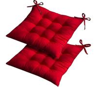(As show, One size) Seat Pads For Dining Chairs, 2 Pack 4040cm Red Thick