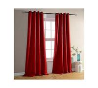 (As show, One size) Set of 2 thermal blackout curtains - Red - 140 x 260 cm