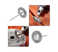 (As show, One size) Set of 20 Wire Brushes with 3mm Stainless Steel Shaft Polishing Dremel Rotary Tool