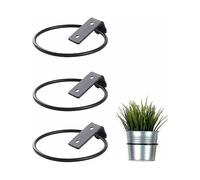 (As show, One size) Set of 3 Wall Mount Flower Pot Holders - Foldable Metal Flower Pot Wall Mount for Outdoor Garden at Home (17.5 x 15 x 6.2 cm)