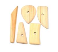 (As show, One size) Set of 5 Clay Scrapers Wooden Smooth Ceramic Pottery Sculpting Scraper Forming ToolClay Repair Tool Craft Sculpting DIY Tool